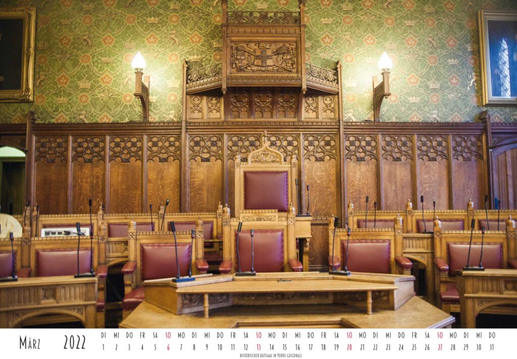 Der Ratssaal von York in der Guildhall